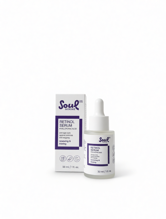 Retinol Serum with Hyaluronic Acid 30ml - Anti-Aging Face Serum | Soul Skincare