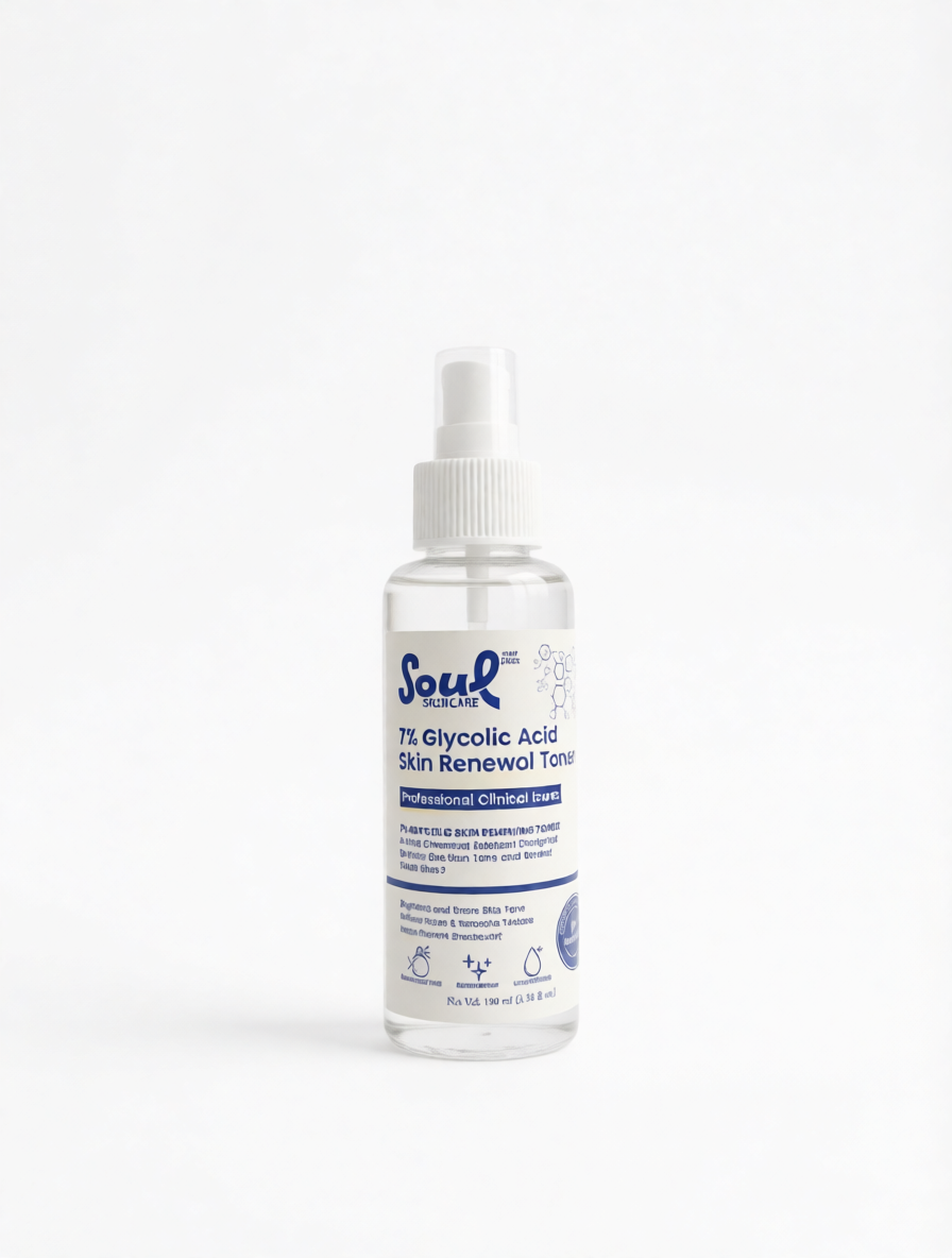 7% Glycolic Acid Toner for Face - Skin Renewal & Brightening Toner 100ml | Soul Skincare