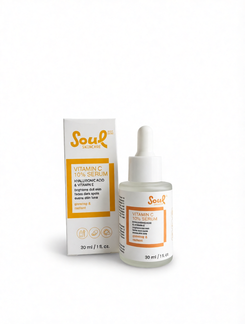 10% Vitamin C Serum with Hyaluronic Acid & Vitamin E 30ml | Soul Skincare